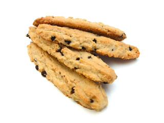 Extreme close-up image of chocolate chips cookies