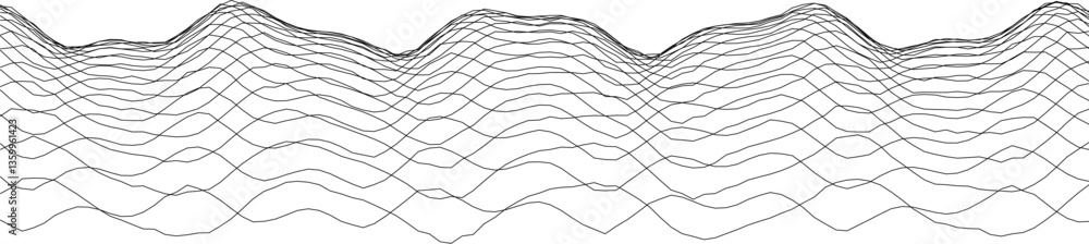 Poster abstract wave pattern design for modern backgrounds and technological themes.