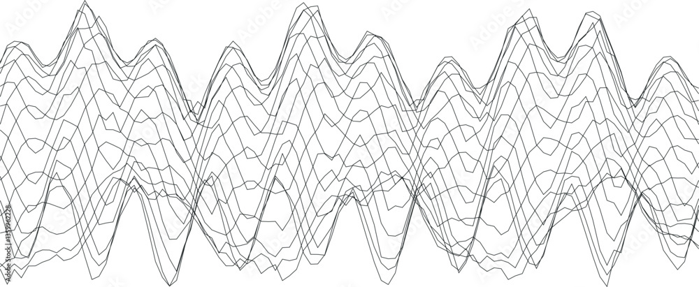 Aufkleber abstract waveform grid design for technology and digital art projects.