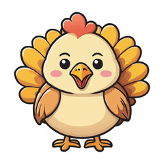 Cartoon Chicken Character Cute Bird with Pink Accessories on white background. Cartoon Chicken with Pink Scarf Cute Superhero Chicken vector Illustration for Kids Story Books and Coloring Books