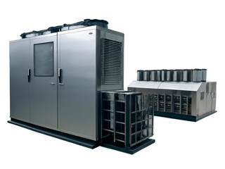 A detailed view of an early refrigeration system showcasing its components and functionality, highlighting the innovation in preserving goods with a close up of an industrial equipment
