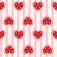 Cute heart lace seamless pattern background