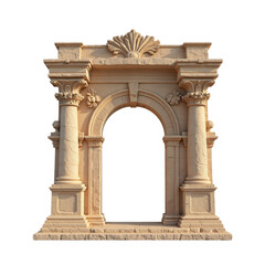 Naklejka premium Classical Archway Showcasing Fluted Columns and Fan-Shaped Ornamentation