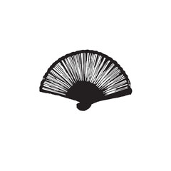 chinese fan isolated on black