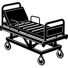 Hospital Bed Silhouette Vector