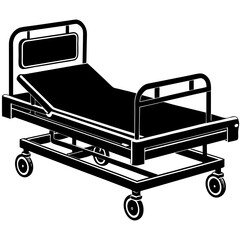 Hospital Bed Silhouette Vector