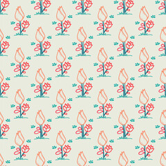 yellow flower cute seamless pattern