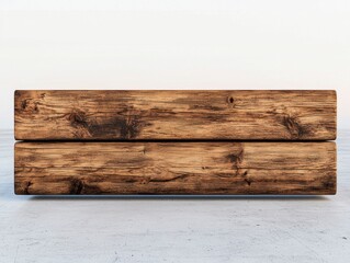 Clean Horizontal Wooden Beam with Smooth Edges on a Neutral Background