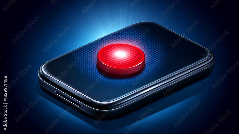 Aufkleber innovative technology button design studio setting digital art modern aesthetics close-up view conce