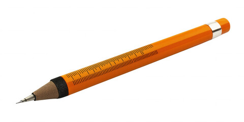 Orange Mechanical Pencil Features Built-in Ruler and Pointed Tip