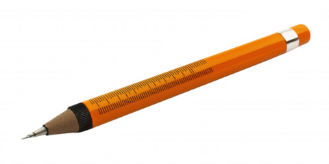 Orange Mechanical Pencil Features Built-in Ruler and Pointed Tip