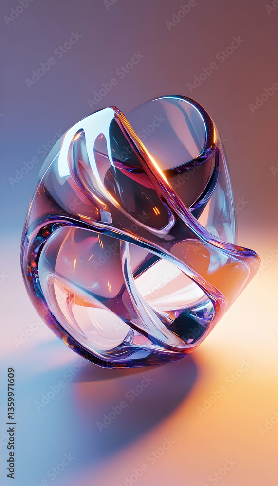 Poster abstract 3d shape of a futuristic object -