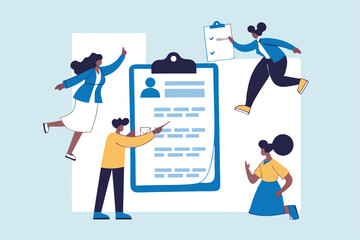 Meeting agenda, strategy planning communication, checklist or todo list for teamwork, brainstorm or work discussion, task or meeting reminder clipboard, business people meeting with agenda checklist.