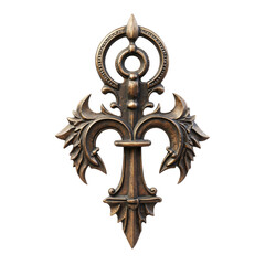 Ornate Dark Bronze Cross Pendant Showcasing Gothic Fantasy Aesthetic