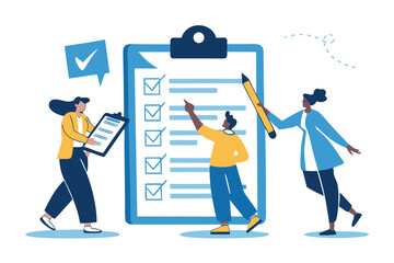 Meeting agenda, strategy planning communication, checklist or todo list for teamwork, brainstorm or work discussion, task or meeting reminder clipboard, business people meeting with agenda checklist.