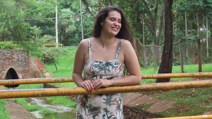 young woman in the woods