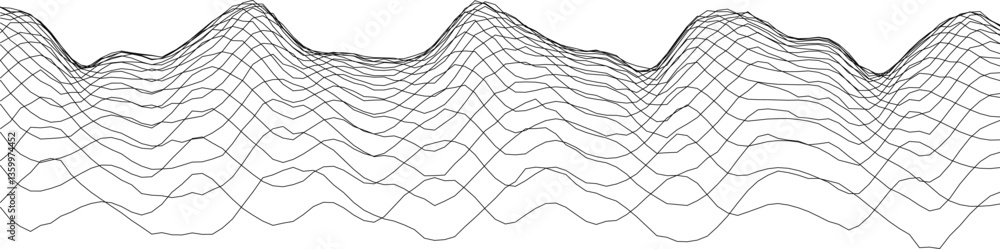 Poster abstract wave pattern in black and white for modern design and creative backgrounds.