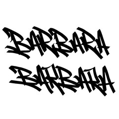 Barbara  holy name list meaning baptism bible christian religius graffiti handstyle lettering tags black and white logo