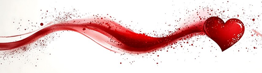 Red Heart Flowing Design.