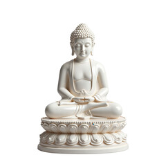 Fototapeta premium Serene Buddha Statue Meditating on Lotus Base