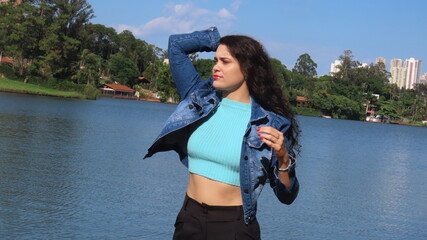 young woman in the city