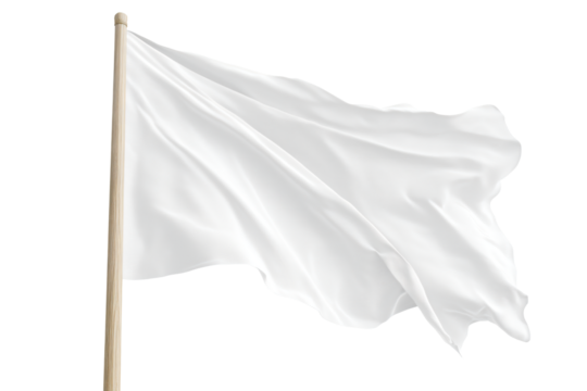 a white flag is flying in the wind