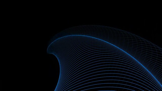 A smooth and elegant blue line wave animation flowing seamlessly in the background, creating a futuristic and calming visual effect.