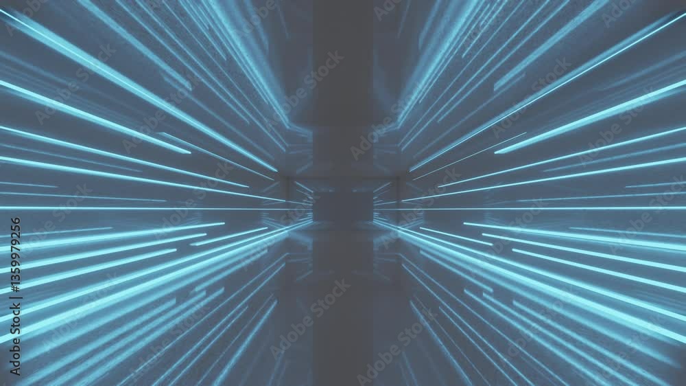 Aufkleber abstract seamless looped animation of neon light line rush towards, lasers and lines moving forward 