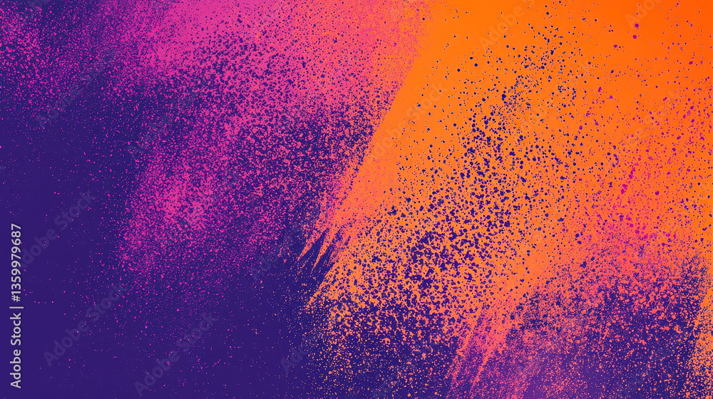 Aufkleber vibrant orange and purple colors merge beautifully, producing a dynamic and abstract pattern that ca