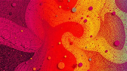 Vibrant Swirling Abstract Art Red Yellow Pink Hues Texture Background Design