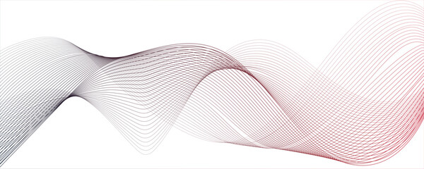 Abstract wavy grey stream element for design on transparent background isolated  dynamic red waves, lines and particles.Many dark line circle ring waves.Abstract wavy stripes on a black background