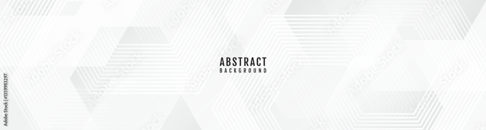Aufkleber white hexagons abstract background overlap layer on bright space with stripes effect decoration. mod