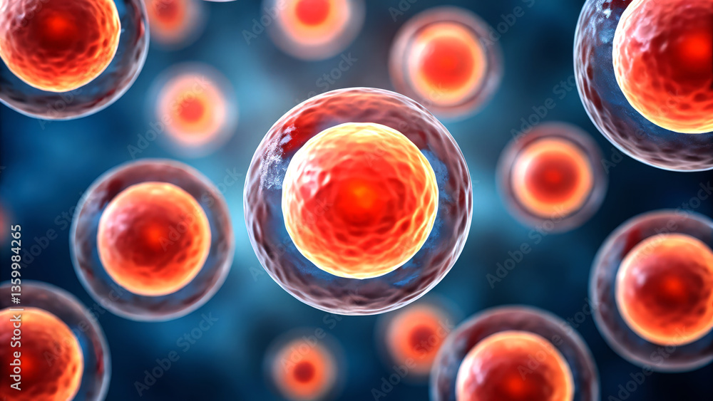 Poster a conceptual rendering illustrating the differentiation process of stem cells.