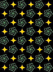 Black and Light Blue Aesthetic Pattern for Interior and Textile Design