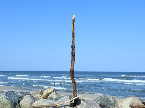 lightning rod on the baltic beach