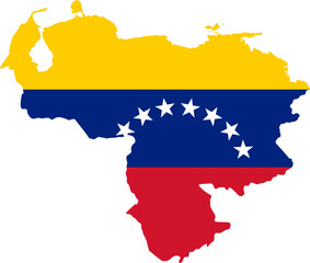 State borders the country Venezuela. Venezuela border. Map Venezuela. Map silhouette. Banner, poster template. Independence Day.