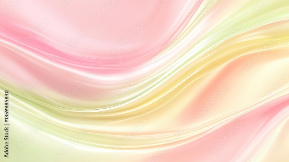 Poster soft pastel fabric flowing gently in waves, creating an elegant and soothing texture suitable for va