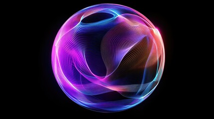 Futuristic 3D globe with vibrant neon energy waves symbolizing global connectivity.
