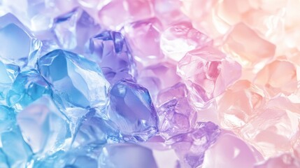 Colorful ice crystals reflecting light in a vibrant, artistic arrangement for creative backgrounds