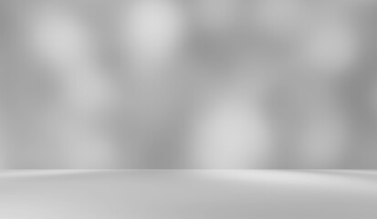 Empty gray room studio with shadow on wall and floor for product presentation. Sunlight and shadow concept. Minimal summer backdrop design. Cosmetic, beauty and fashion showroom mock up.