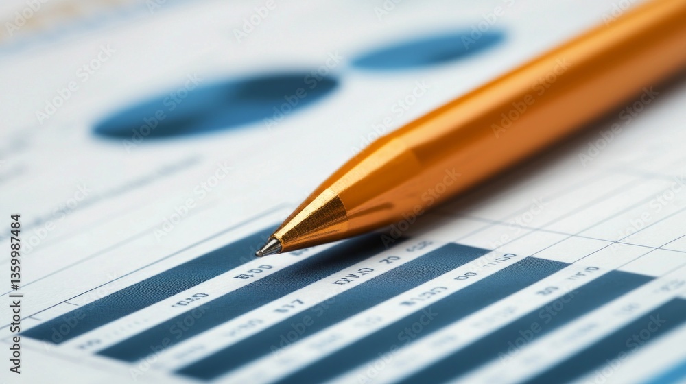Aufkleber colorful charts and graphs are spread on the desk, showcasing analytical data for review. a golden p