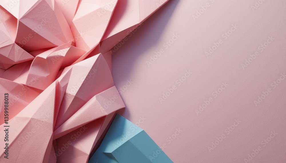 Poster creative paper folding techniques studio space visual art minimalist environment close-up viewpoint 