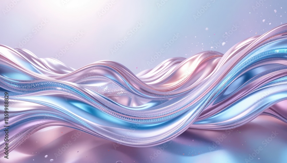 Poster flowing waves of colorful light abstract design digital art soft background aesthetic viewpoint mode