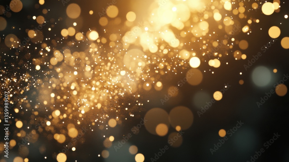 Aufkleber captivating display of golden bokeh lights creating an enchanting atmosphere during a festive celebr