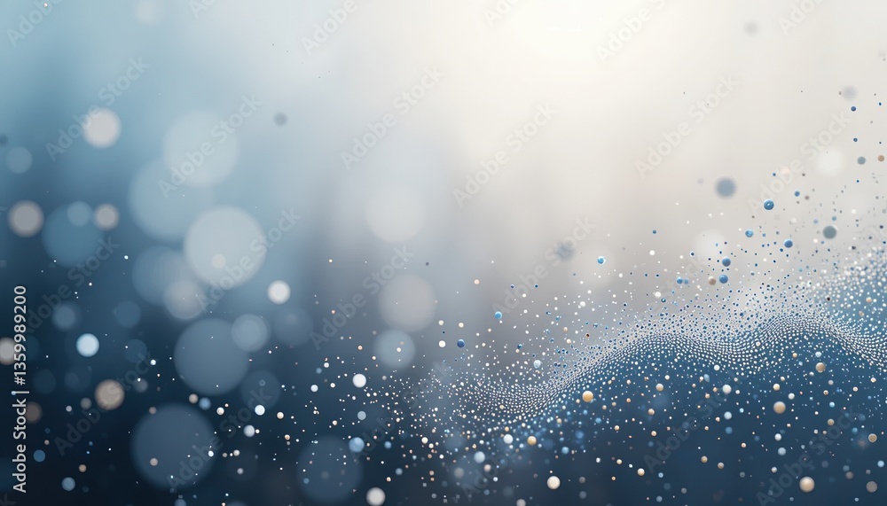 Poster dynamic water droplets on surface natural setting abstract background soft focus tranquil atmosphere