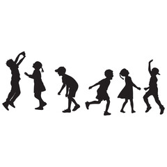 Vector silhouette of children