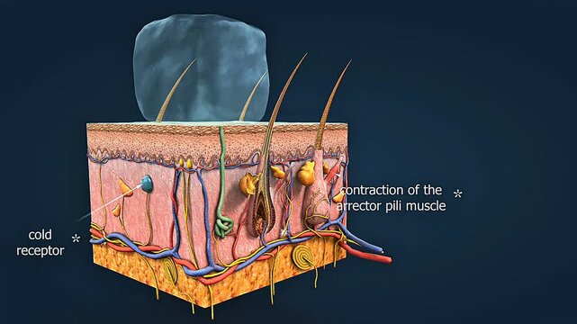 Mechanism of function of cold receptors of the skin