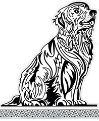 Adult coloring book, Hand drawn dog design for coloring, mandala doodle art coloring pages, amaizing dogs