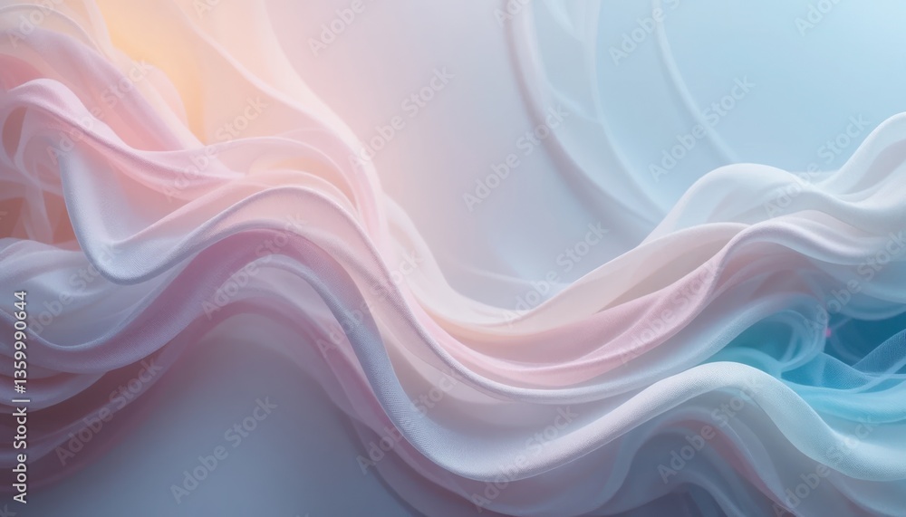 Poster fluid motion and color harmony abstract design digital art soft background minimalist aesthetic
