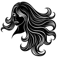 Long Hair Silhouette Vector